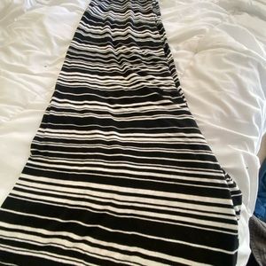 Black and white maxi skirt.